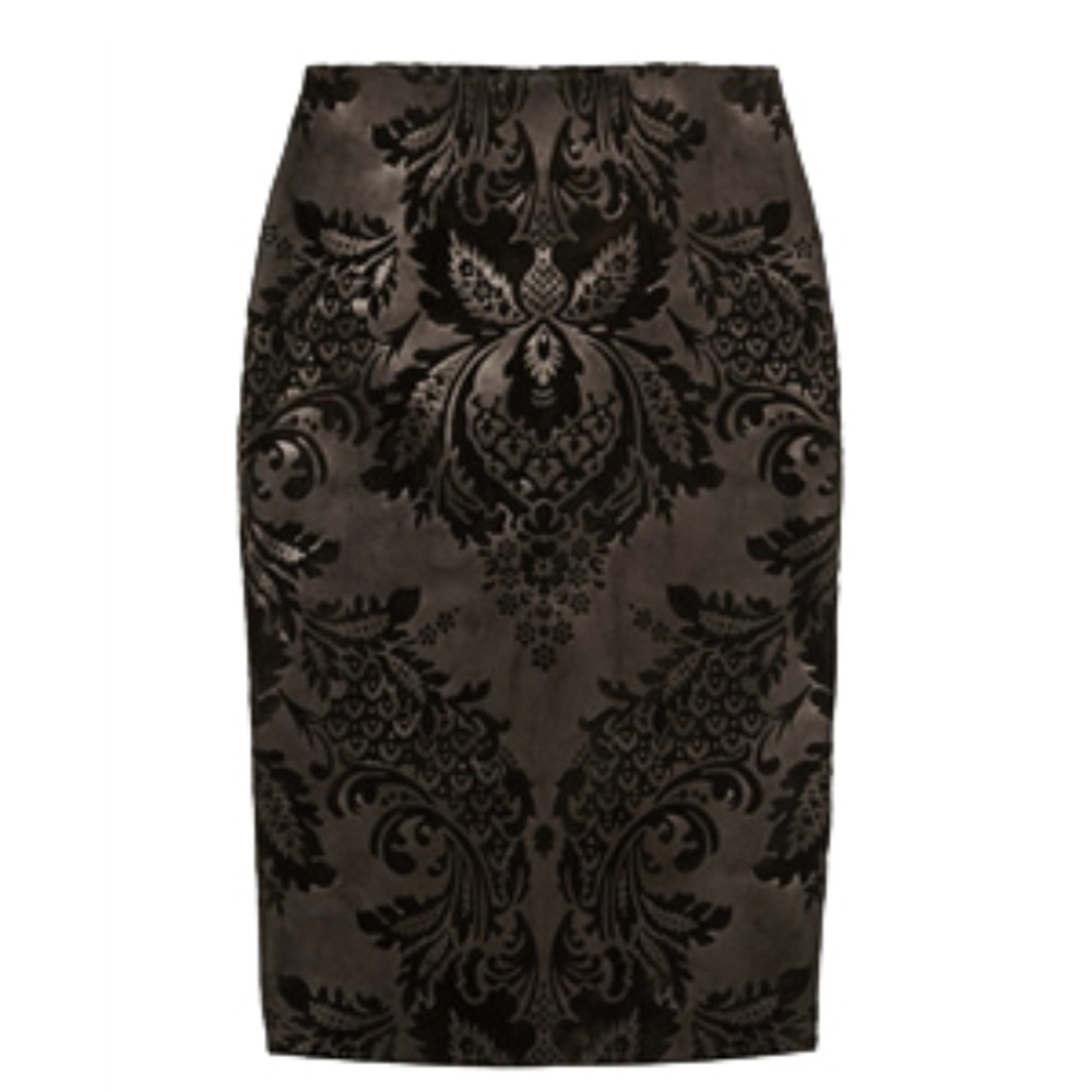 Gucci Flocked suede leather pencil skirt NWT